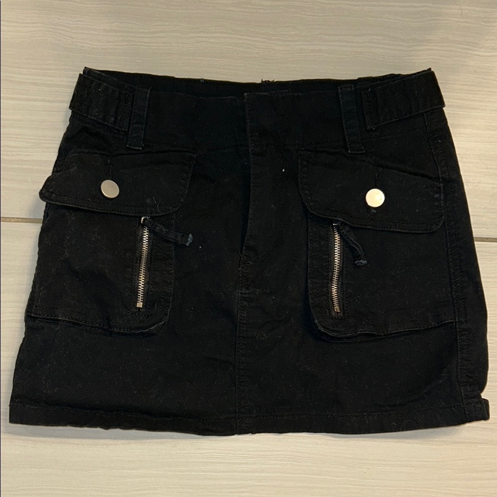 Black Mini Skirt with Pockets